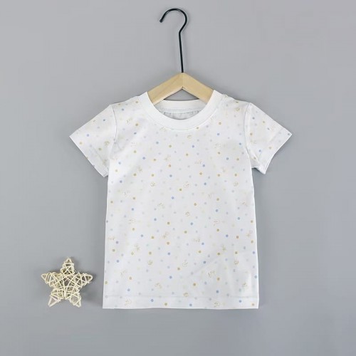 短袖白色满印彩點T